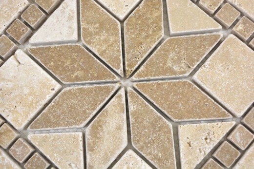 Pierre naturelle à incruster Décor beige crème noyer brun Travertin Carreau mosaïque mur sol cuisine salle de bain WC sauna - MOSDEKO69
