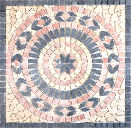 XL insert décor pierre naturelle rossoverona travertin beige noir anthracite carreau mosaïque mur sol cuisine - MOSDEKO45