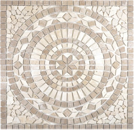 XL encastrement pierre naturelle travertin beige clair crème brun noix carreau mosaïque sol cuisine mur salle de bain sauna - MOSDEKO68