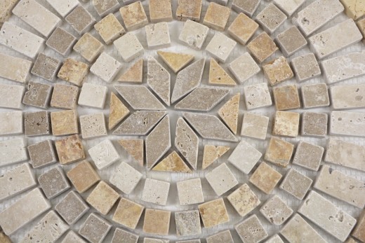 XL encastrement pierre naturelle jaune or beige clair noyer brun travertin carreau mosaïque sol cuisine mur salle de bain sauna - MOSDEKO79