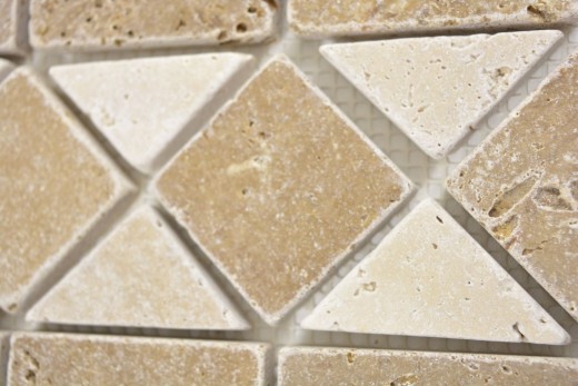 Travertin Pierre naturelle Bordures beige crème brun chocolat noyer mur sol douche salle de bain cuisine sauna - MOSBor-0246