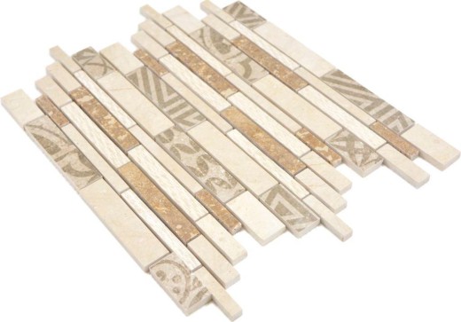 Marbre Mosaïque Mosaïque céramique beige cream Carreau mural Miroir salle de bain - MOS180-B0327B