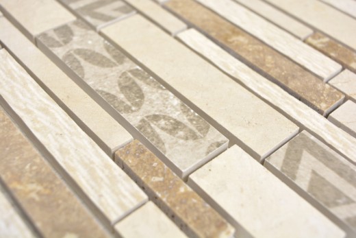Marbre Mosaïque Mosaïque céramique beige cream Carreau mural Miroir salle de bain - MOS180-B0327B