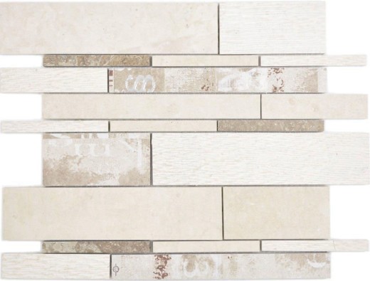 Marbre Mosaïque Mosaïque céramique beige marron Carreau mural Miroir salle de bain - MOS180-B03STB