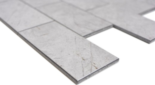 vinyle autocollant mosaïque aspect pierre gris Carrara Subway carreau de mosaïque mur carrelage cuisine salle de bain MOS200-MLM