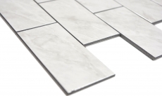 Rectangle AC aspect pierre Carrare Subway Level glossy Carreau de mosaïque murale Miroir de carrelage cuisine salle de bain MOS200-CLG_f