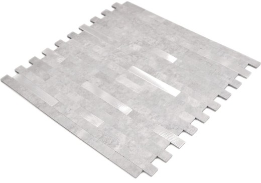 vinyle autocollant bâtonnets de mosaïque aspect pierre quartz ciment gris argent carrelage cuisine mur MOS200-4GS