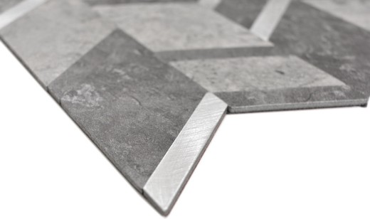 revêtement mural auto-adhésif carrelage vinyle aspect pierre aspect flèche gris anthracite argent MOS200-4CDG