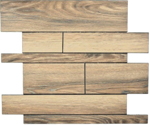 panneaux muraux autocollants aspect bois brun dosseret de cuisine carrelage