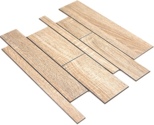 Revêtement mural autocollant aspect bois DIY dosseret de cuisine carrelage MOS200-57WGS