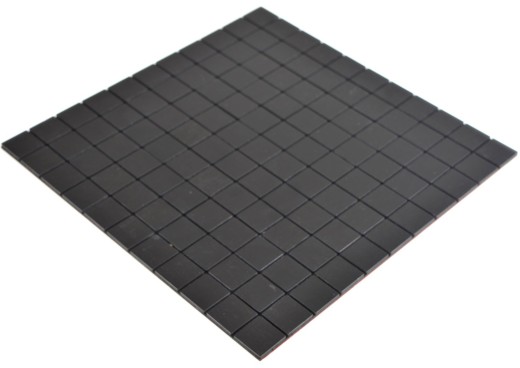 carreau de mosaïque autocollant métal alu noir anthracite mat brossé miroir de carrelage dosseret de cuisine MOS200-L3B