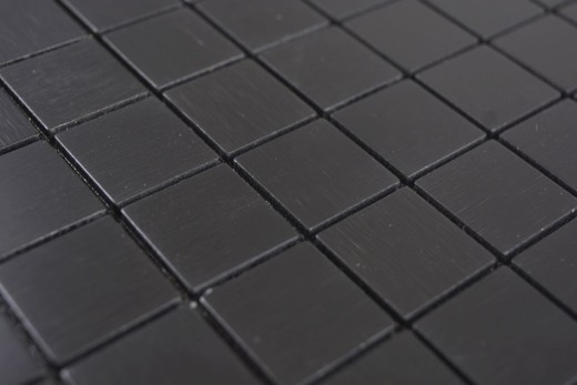 carreau de mosaïque autocollant métal alu noir anthracite mat brossé miroir de carrelage dosseret de cuisine MOS200-L3B