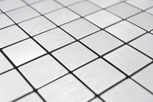tapis de mosaïque argenté métallique autocollant en aluminium miroir de carrelage fond de cuisine MOS200-L7S