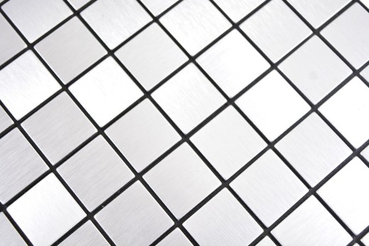 tapis de mosaïque argenté métallique autocollant en aluminium miroir de carrelage fond de cuisine MOS200-L7S
