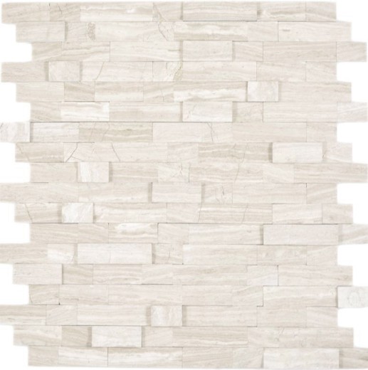 Bâtonnets de mosaïque composite autocollants Pierre naturelle Traverin beige Carrelage Cuisine Aspect mural MOS200-M02