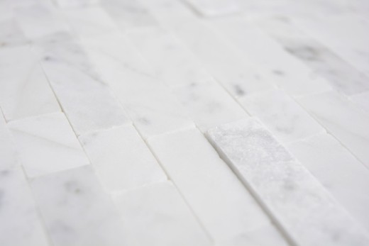 Bâtonnets de mosaïque composite autocollants Pierre naturelle blanche avec optique Carrare Miroir de carrelage Cuisine Optique murale MOS200-M22