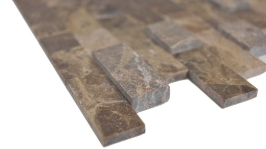 Bâtonnets de mosaïque composite autocollants pierre naturelle emparador brun carrelage cuisine mur optique MOS200-M52