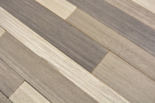 panneaux autocollants en bois véritable composite gris beige HSC mur en bois carrelage dosseret de cuisine MOS170-PW3