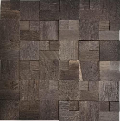 autocollant mosaïque en bois panneau de bois parement brun foncé 3D mur en bois cuisine carrelage