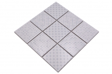 Motif main Retro Vintage Carreau de mosaïque Céramique blanche Geo White MOS22B-1401_m