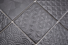 Motif main Retro Vintage Carreau de mosaïque Céramique noir Spirit noir MOS22B-1403_m