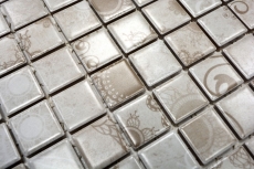Motif main Carreau de mosaïque Rétro Vintage Mosaïque céramique grise Kaki Carrelage MOS18D-1402_m