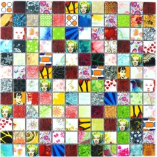 Motif main mosaïque colorée rétro vintage POP UP Marilyn Monroe céramique MOS18D-1605_m