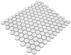 Motif main Mosaïque Carreau céramique Hexagone blanc mat mur douche Carreaux muraux MOS11A-0111_m