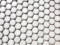 Motif à main Mosaïque en forme de bouton LOOP mosaïque ronde blanc brillant mur cuisine douche SALLE DE BAINS MOS10-0102_m