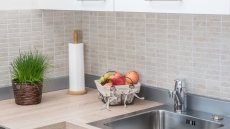 Motif main Mosaïque Carreau céramique Bâtons aspect pierre beige clair Carrelage cuisine MOS24-STSO45_m