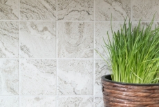 Motif main Carreau mosaïque Céramique aspect pierre Structure gris clair Carrelage cuisine MOS22-HWA9LG_m