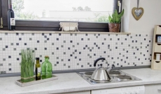 Motif manuel Carreau de mosaïque céramique blanc noir gris structure sol salle de bain MOS18-0307_m