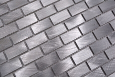 Motif main mosaïque carreau aluminium argent Brick aluminium miroir carrelage cuisine MOS48-0204_m