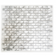 Motif main mosaïque carreau aluminium argent Brick aluminium miroir carrelage cuisine MOS48-0204_m