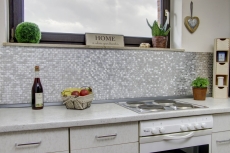 Motif main mosaïque carreau aluminium argent Brick aluminium miroir carrelage cuisine MOS48-0204_m