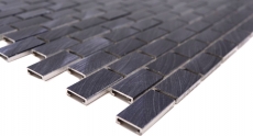 Motif main mosaïque carreau aluminium Brick aluminium noir carrelage cuisine MOS48-0304_m
