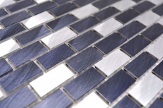 Motif main mosaïque carreau aluminium Brick aluminium noir carrelage cuisine MOS48-0208_m