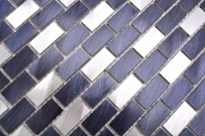 Motif main mosaïque carreau aluminium Brick aluminium noir carrelage cuisine MOS48-0208_m