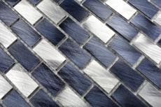 Motif main mosaïque carreau aluminium Brick aluminium noir carrelage cuisine MOS48-0208_m