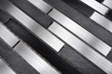 Échantillon manuel de mosaïque Carreau composite aluminium alu gris noir Carrelage cuisine MOS49-0308_m