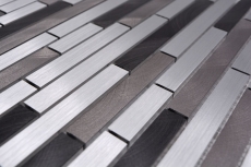 Échantillon manuel de mosaïque Carreau composite aluminium alu gris noir Carrelage cuisine MOS49-0308_m