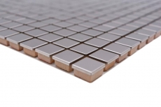 Motif main Carreau mosaïque acier inoxydable argenté acier brillant Carrelage cuisine MOS129-15G_m