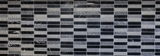 Motif main Carreau de mosaïque Marbre Pierre naturelle Pierre rectangulaire Carving argent noir MOS40-STN89_m