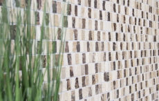 Motif main Carreau de mosaïque Marbre pierre naturelle bâtonnets beige Carpet Crema Marfil Dark Emperador honed MOSSopo-M10-VH21_m