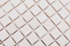 Motif main Carreau de mosaïque Marbre Pierre naturelle blanc Botticino Anticato MOS38-0104_m