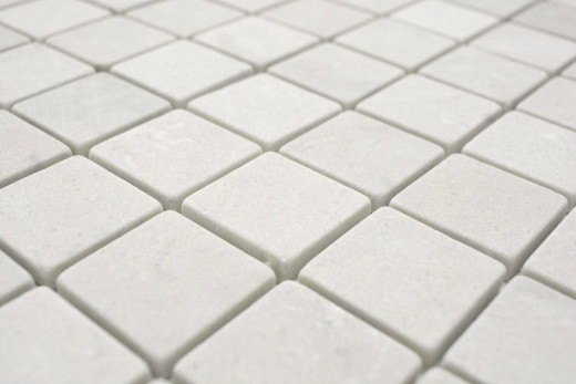 Motif main Carreau de mosaïque Marbre Pierre naturelle blanc Botticino Anticato MOS42-0104_m