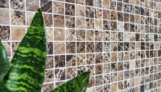 Motif main Carreau de mosaïque Marbre Pierre naturelle Impala brune polie MOS42-1306_m
