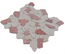 Motif main Carreau de mosaïque Marbre Pierre naturelle rouge beige Bruch Ciot Rosso Verona Botticino MOS44-1002_m