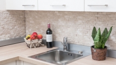 Motif manuel Mosaïque mur en pierre Marbre pierre naturelle ivoire Brick Splitface Botticino Marble 3D MOS45-1202_m