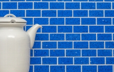 Motif main Mosaïque fond de cuisine Quartz Composite Pierre artificielle Brick Artificial bleu MOS46-ASMB5_m